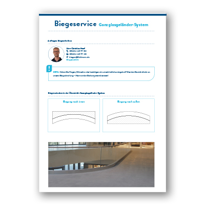 Formular Sonderanfertigung Biegeservice Ganzglasgeländer-System