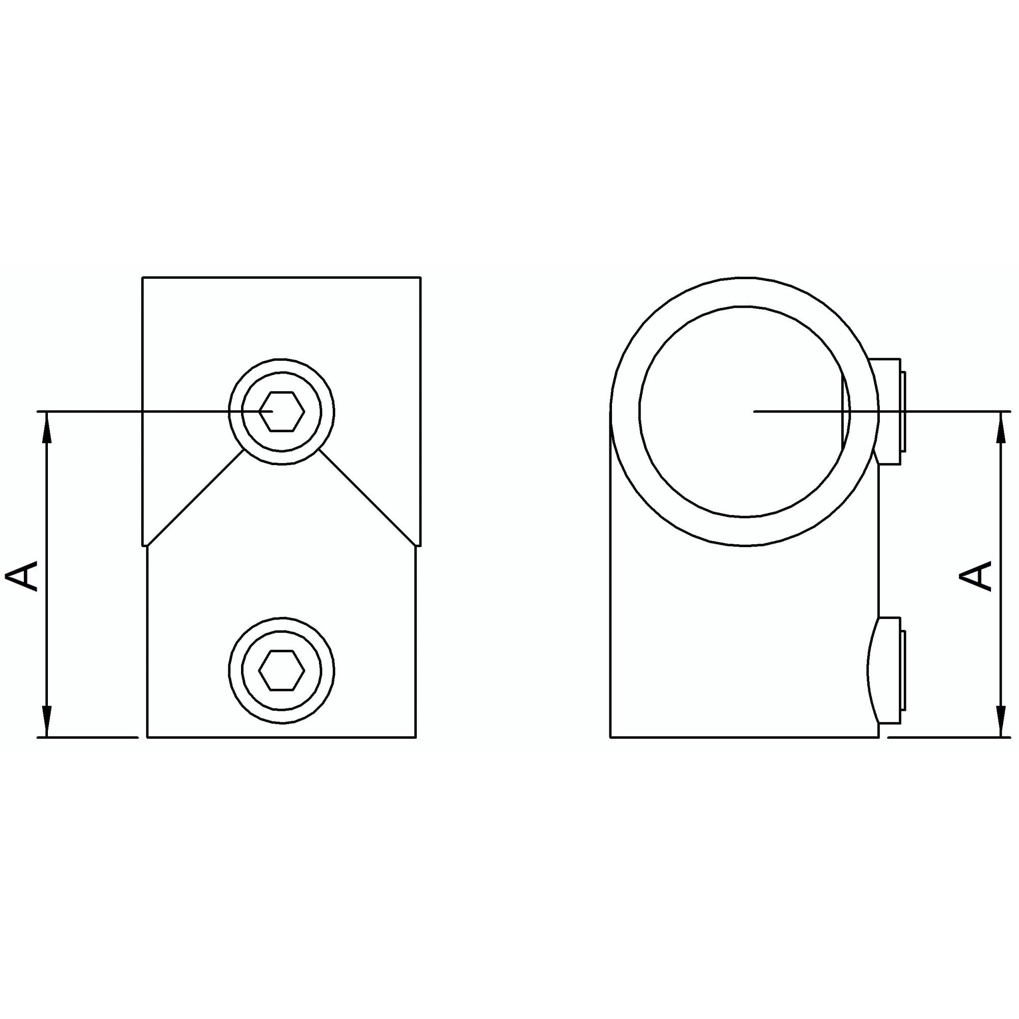 T-piece short, for pipe Ø 33.7mm
