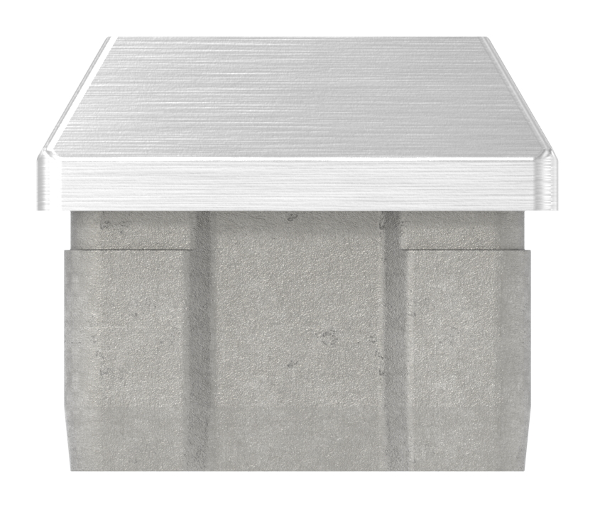 Rohrsattel, für 40 x 40 x 2,0mm, oben für Ø 42,4mm, V2A