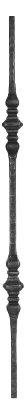 Zierstab 15x15mm, gehämmert, H: 1000mm