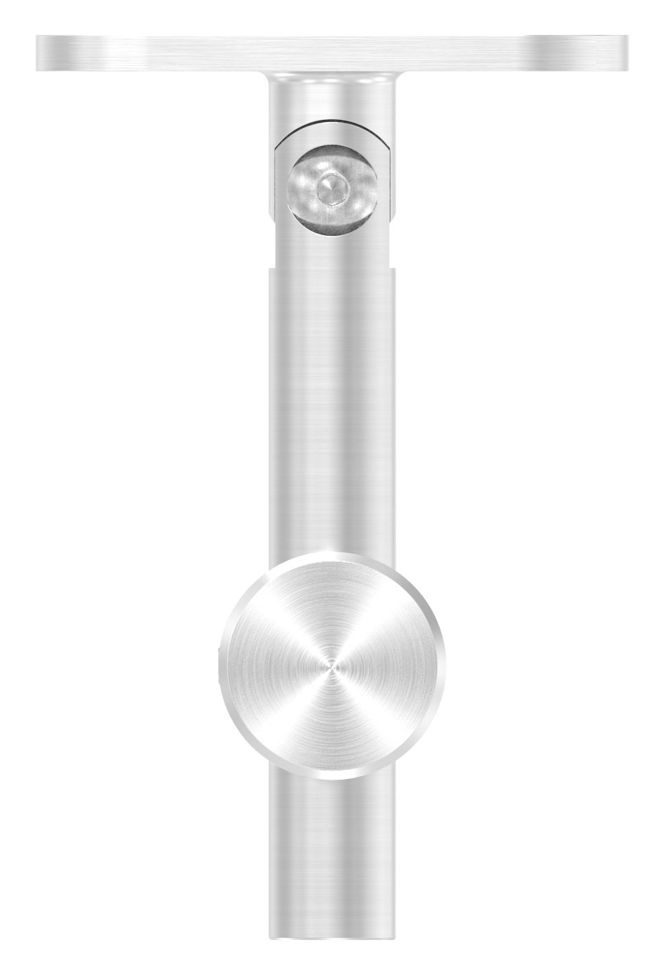 Handlaufhalter mit Gelenk, Handlaufanschlussplatte flach, V2A