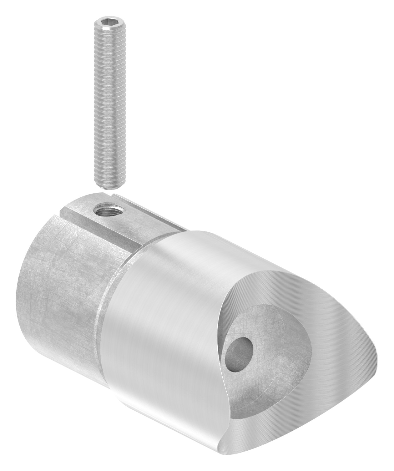 Anschlussstück 90°, Anschluss oben: 48,3mm, V2A