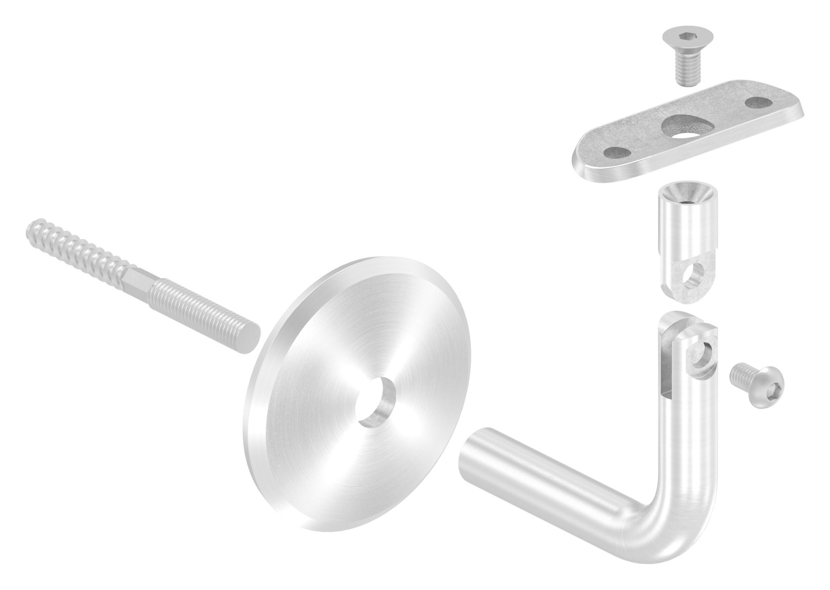 Handlaufhalter mit Gelenk, Handlaufanschlussplatt 42,4mm, V2A