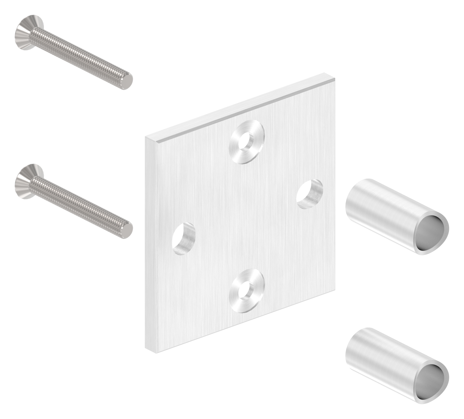 Wandbefestigung für Geländerpfosten 42,4mm, V2A