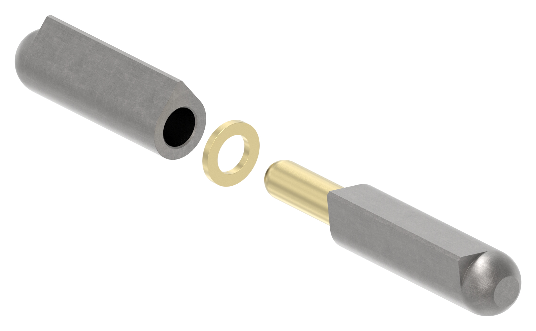 Anschweißband mit Messingring und -stift, Länge: 140mm