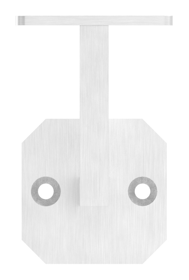Handlaufhalter eckig mit gerader Handlaufanschlussplatte (Ronde und Bügel verschweißt), V4A