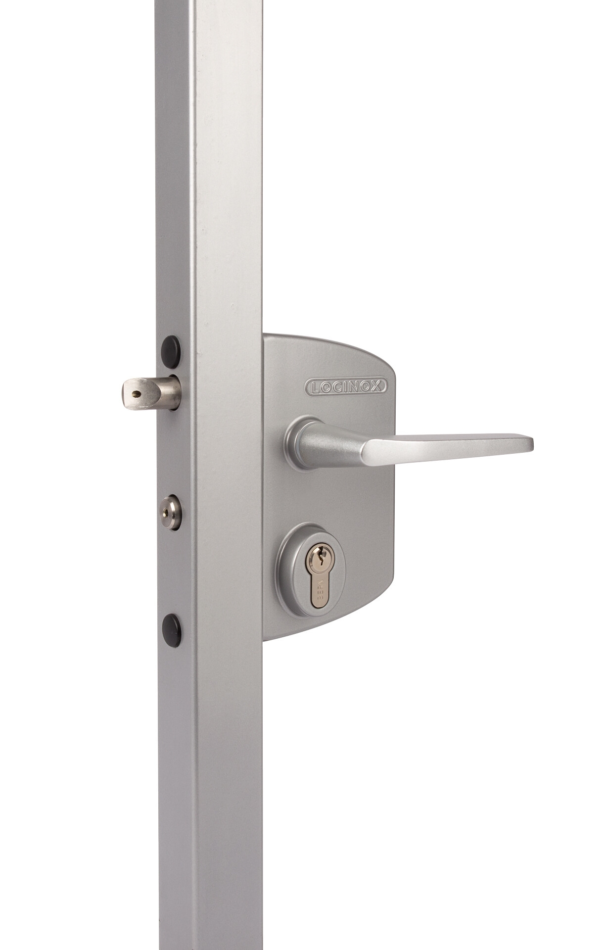 Industrielles Panikschloss LPKQU2 für Profilrohr 40 - 60mm, Farbe silber