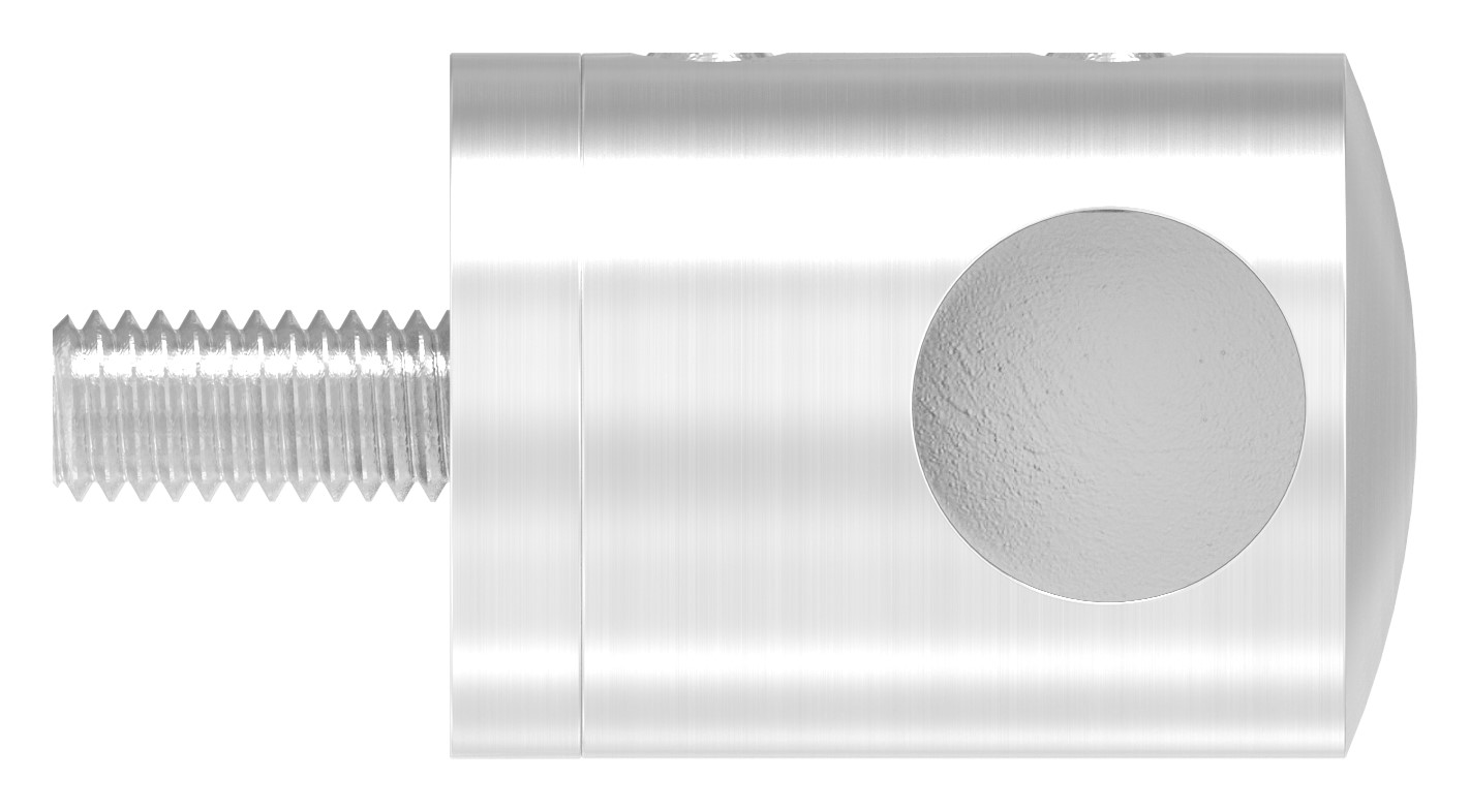 Querstabhalter für geraden Anschluss, Sackloch rechts 12,2mm, V2A
