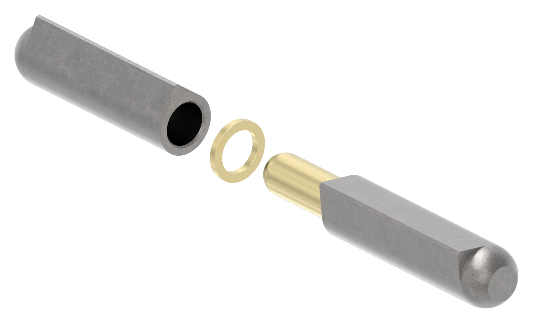 Anschweißband mit Messingring und -stift, Länge: 120mm