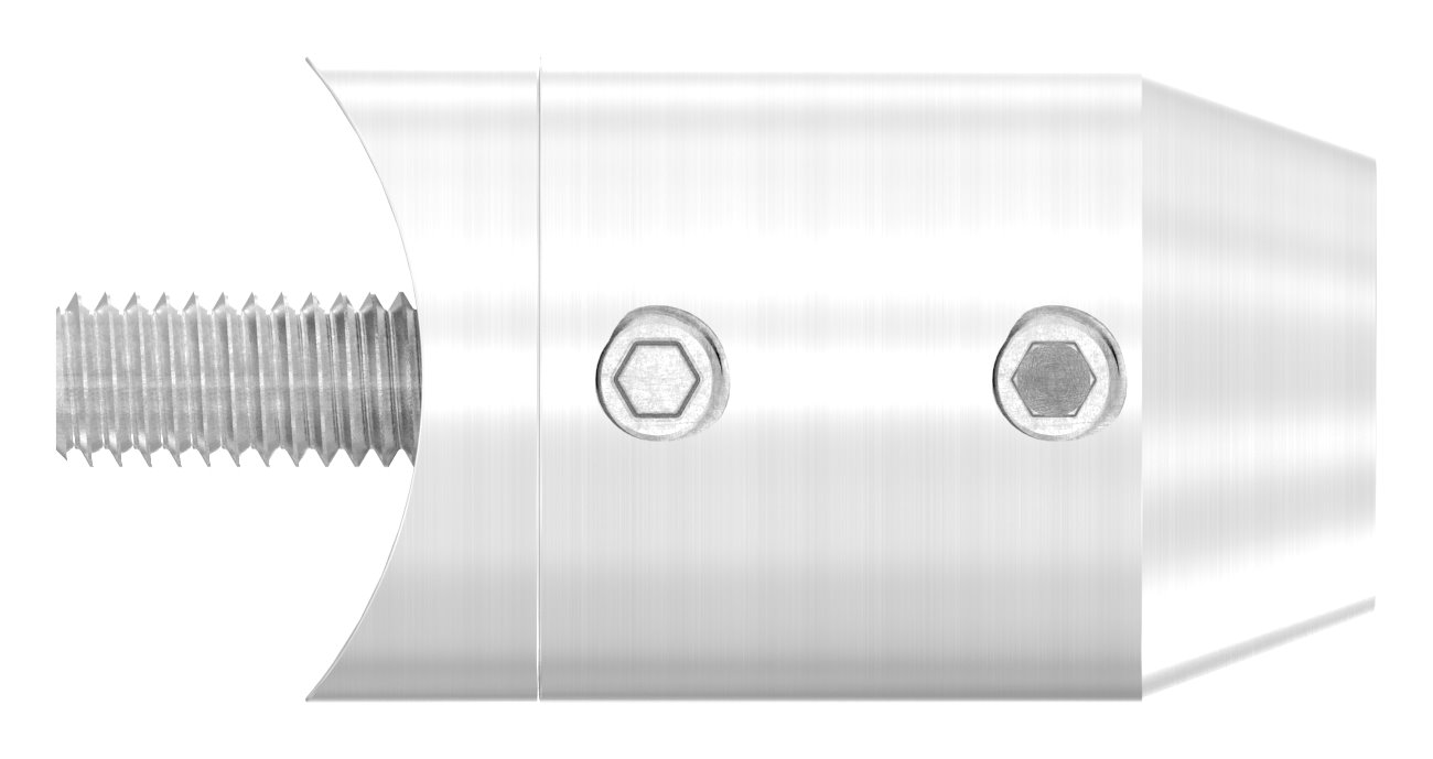 Querstabhalter (zum Stoßen vorne) für 33,7mm Rohr, Bohrung vorne 12,2mm, V2A