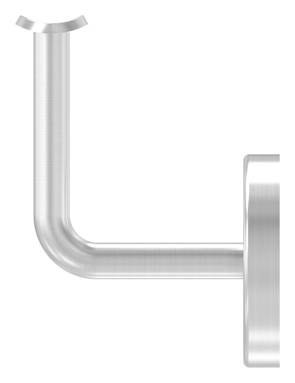 Handlaufhalter mit Handlaufanschlussplatte und Abdeckrosette (Ronde und Bügel verschweißt), V2A