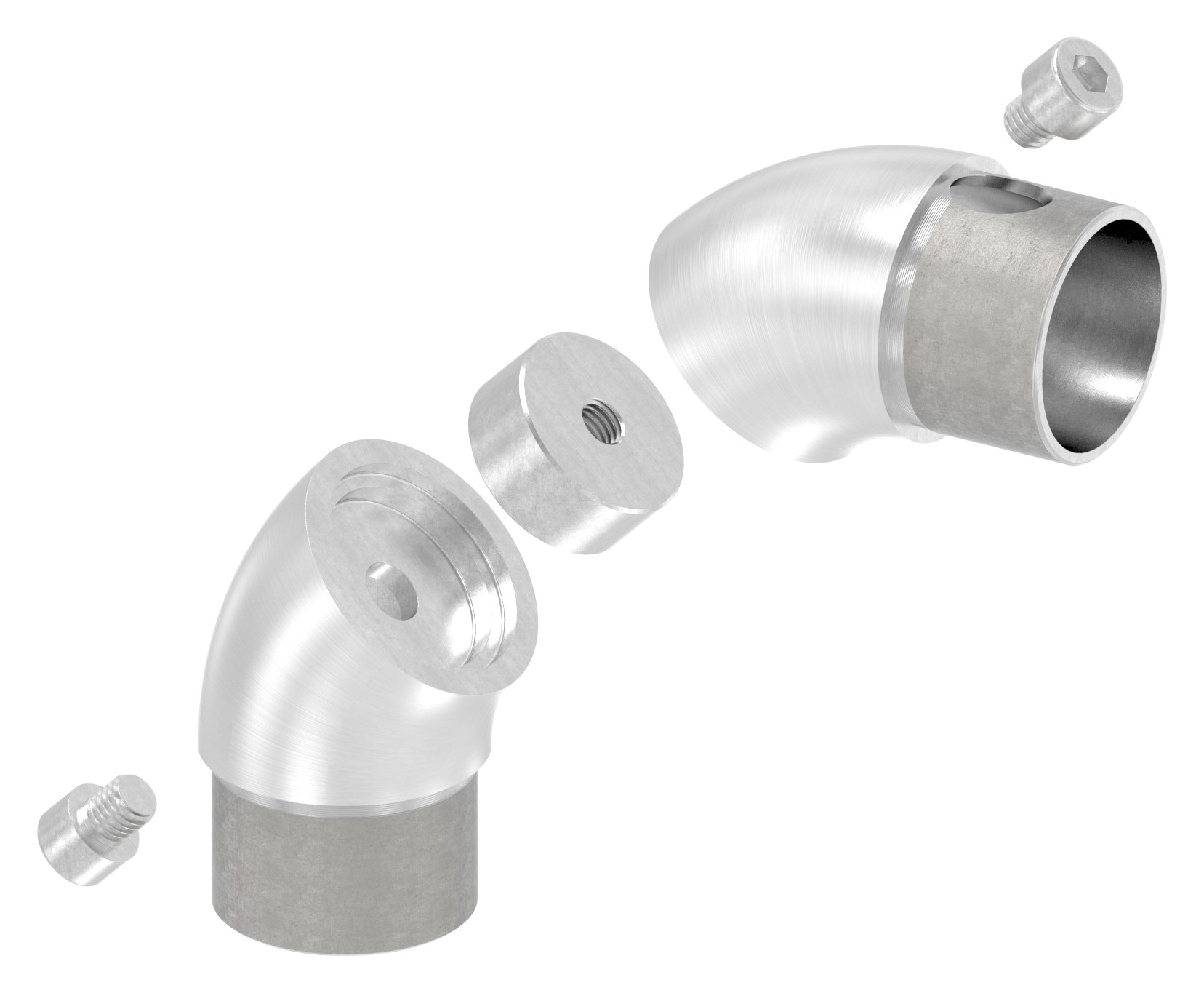 Rohrbogen 90°, verstellbar, für Rohr 42,4x2,0mm, V2A