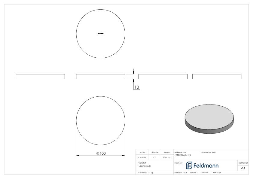 Ronde 100x10mm