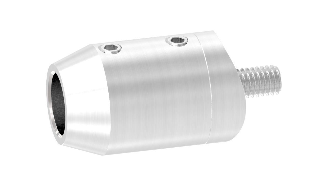 Querstabhalter (zum Stoßen vorne)für 42,4mm Rohr, Bohrung vorne 12,2mm, V2A