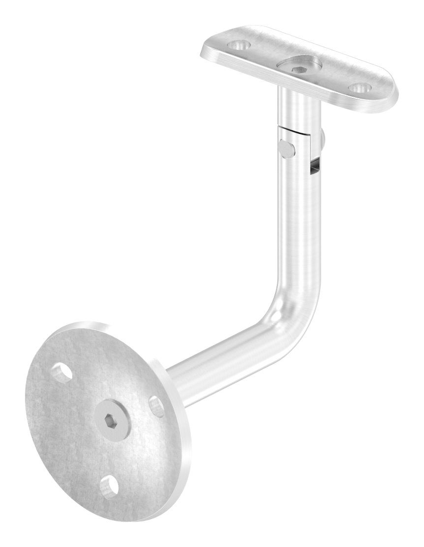 Handlaufhalter mit Gelenk, Handlaufanschlussplatte Rohr 42,4mm (Ronde und Bügel verschraubt), V2A