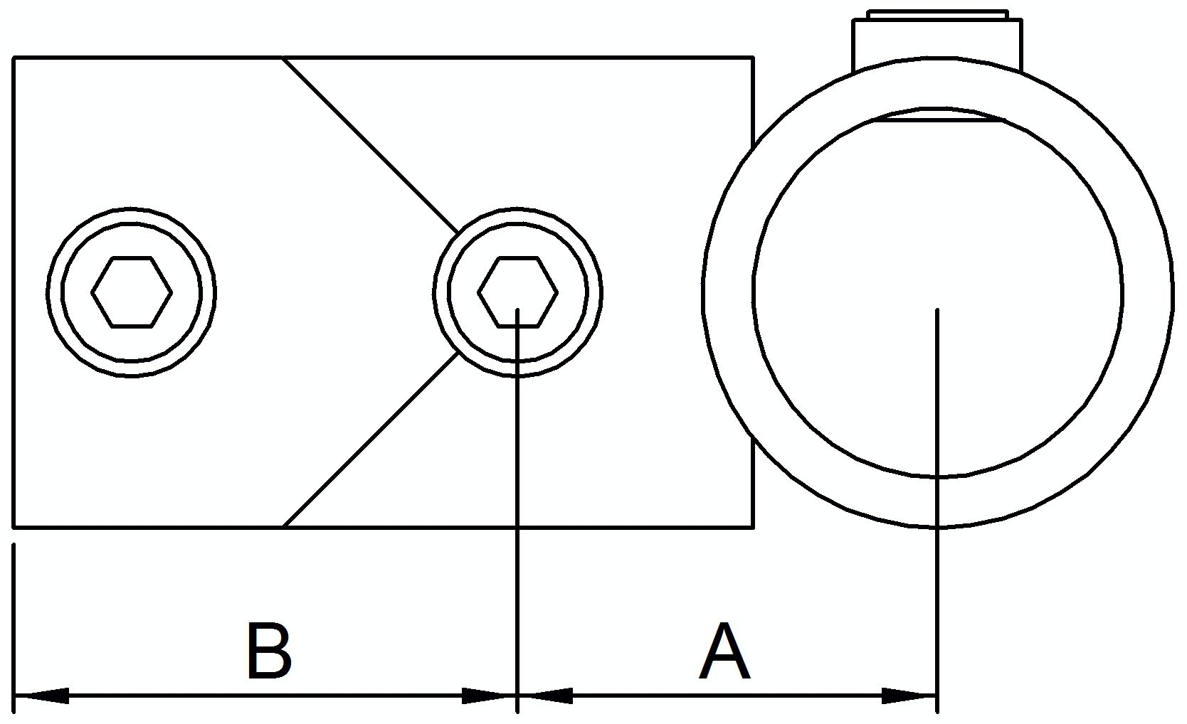 Kreuzstück, mit T-Stück, für Rohr Ø 33,7mm