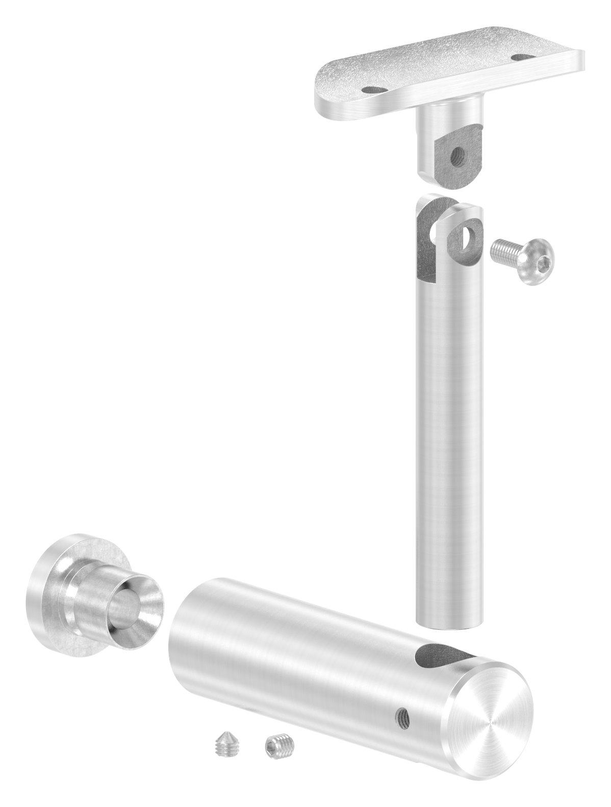 Handlaufhalter mit Gelenk, Handlaufanschlussplatte 42,4mm, V2A