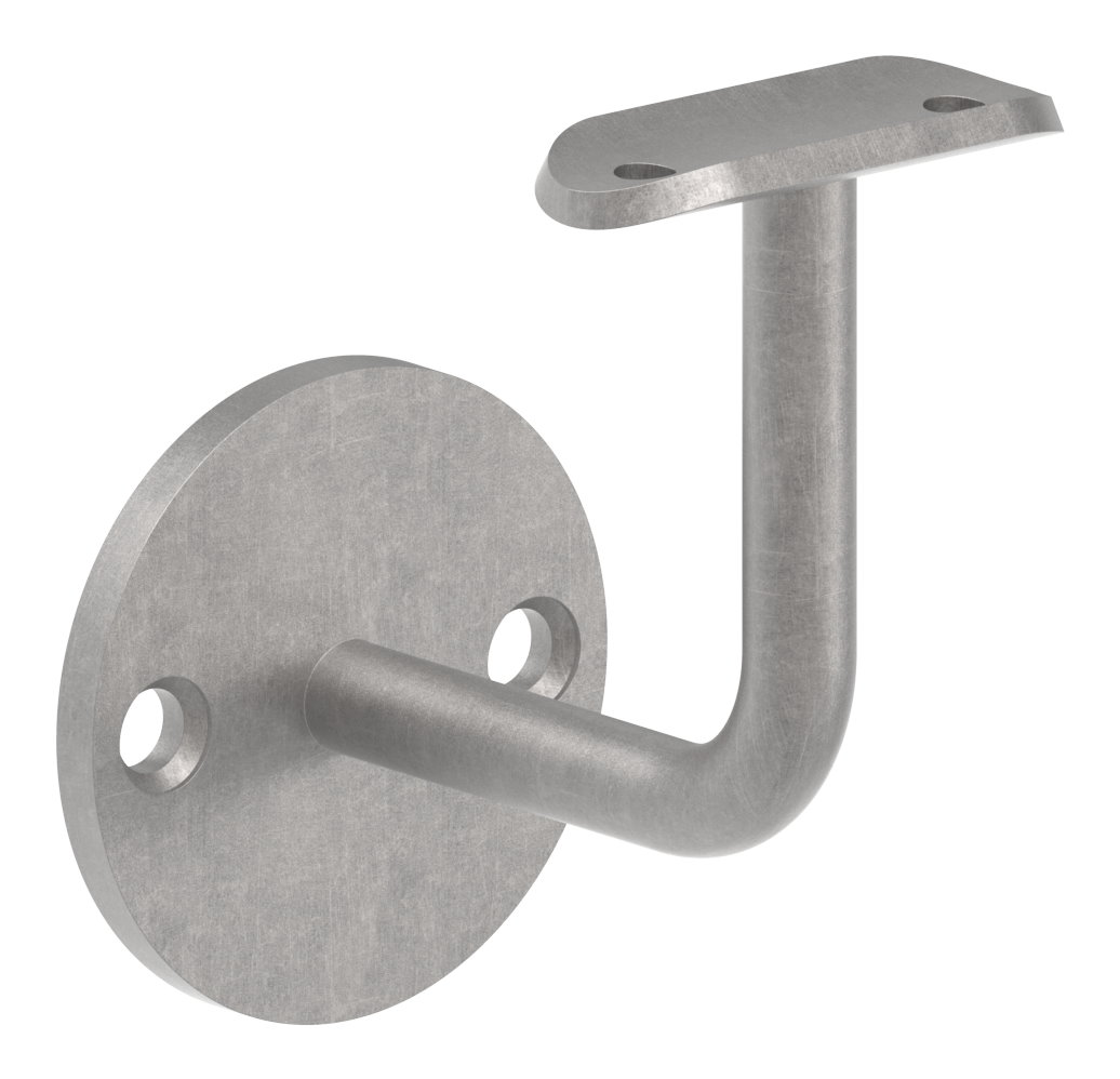 Handlaufträger mit Halteplatte für Rohr 42,4mm, Bohrungen gesenkt