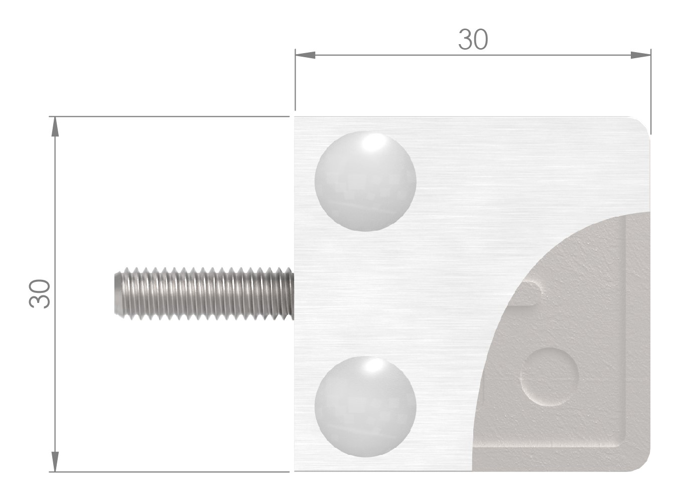 Glasklemme Mod. 22, Anschluss: 33,7mm, V2A