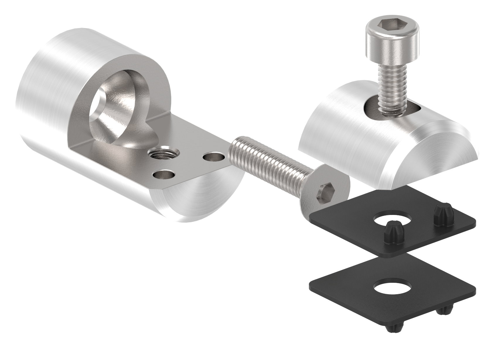 Blechhalter, Ø 25mm, Anschluss: gerade, V4A