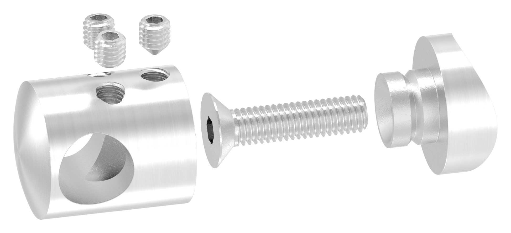 Querstabhalter zum Stoßen, für 33,7mm Rohr, 12,2mm Bohrung, V2A