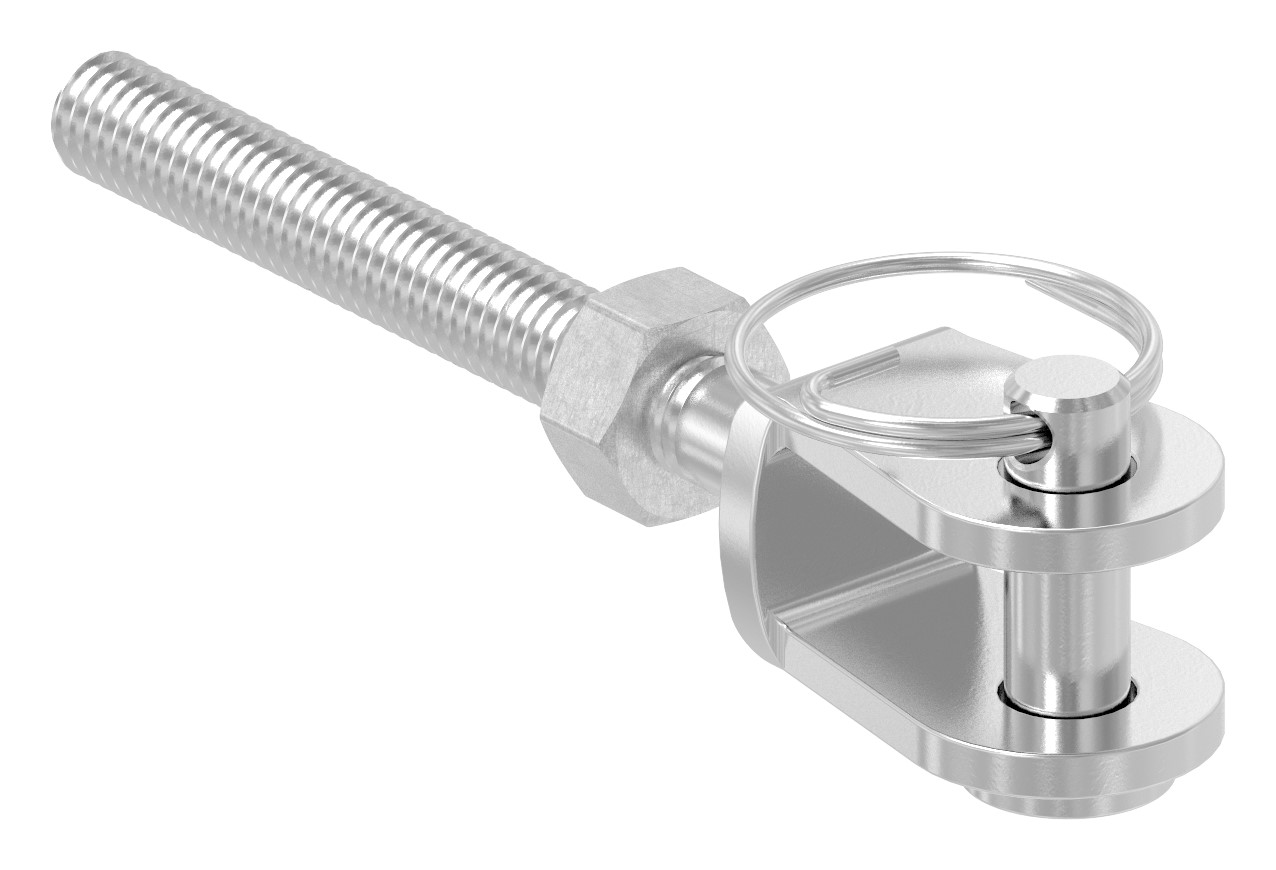 Gabelterminal mit Außengew. M6 rechts, V4A
