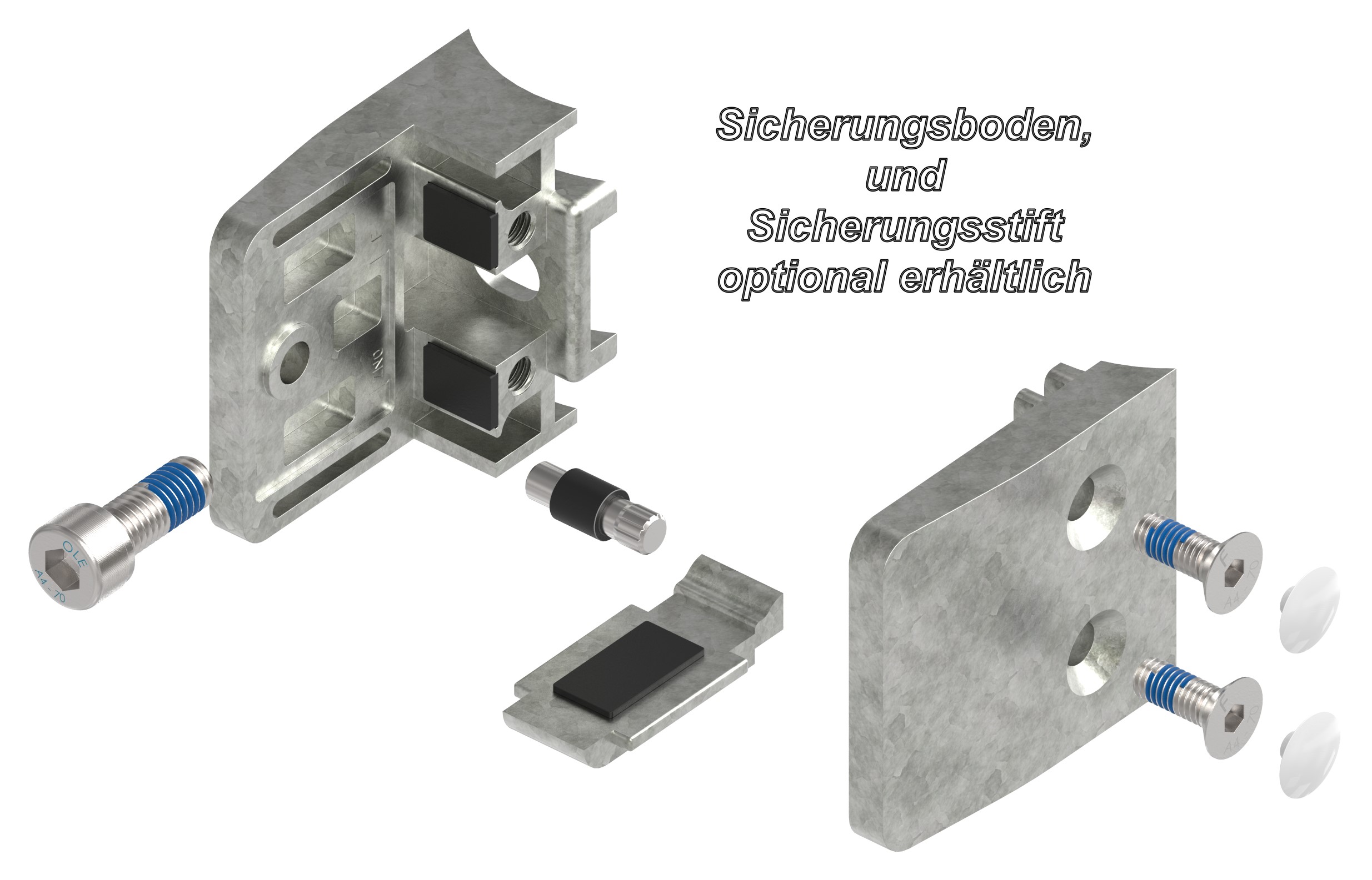 Glasklemme Mod. 14, Anschluss: 48,3mm, Zink roh Glasklemme Mod. 14, Anschluss: 48,3mm, Zink roh