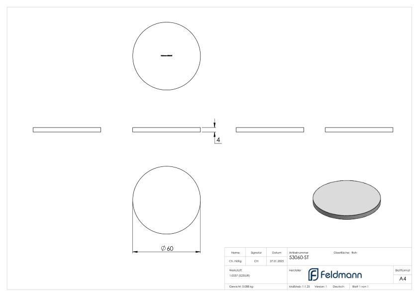 Ronde 60x4mm