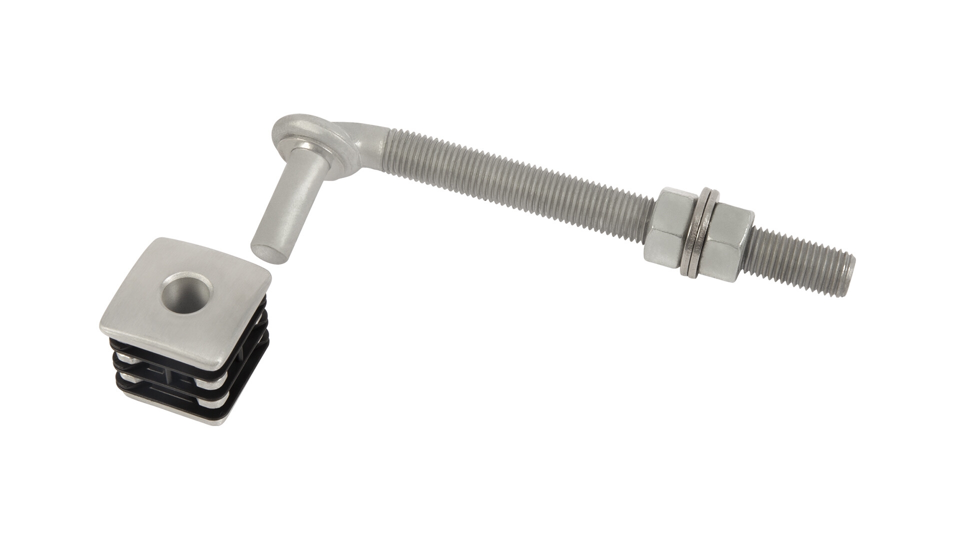 Torband M16 mit Länge 160mm für Rohr 40 x 40mm mit Aluminium-Kappen