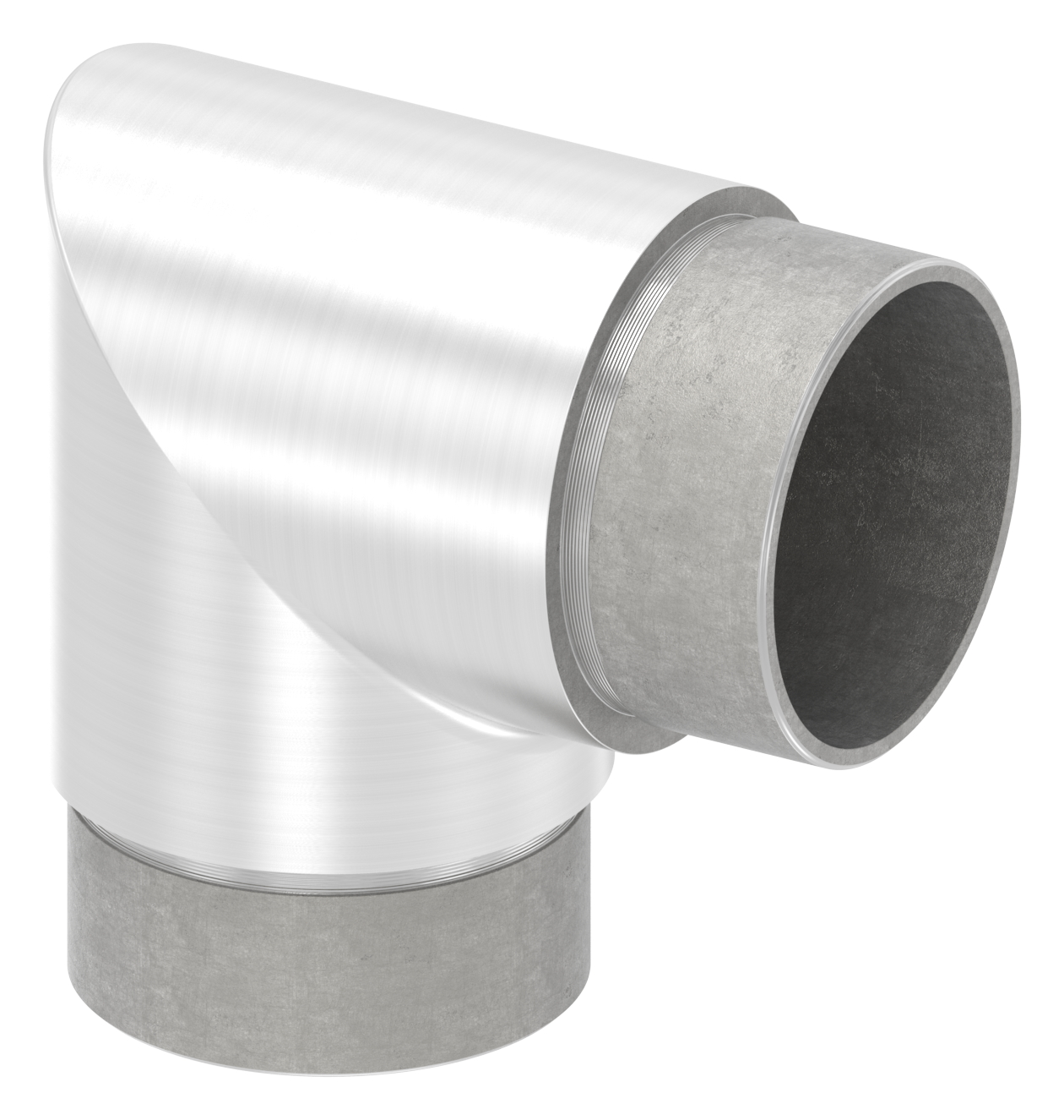 Eckstück 90° kurz, für Rohr 48,3 x 2,0mm, V2A