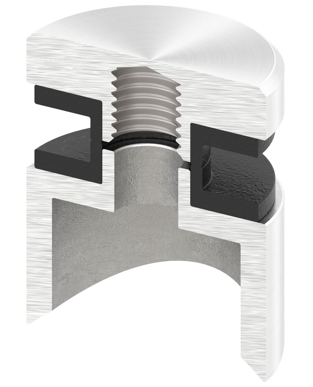 Glaspunkthalter 30mm, Anschluss: 42,4mm, V4A