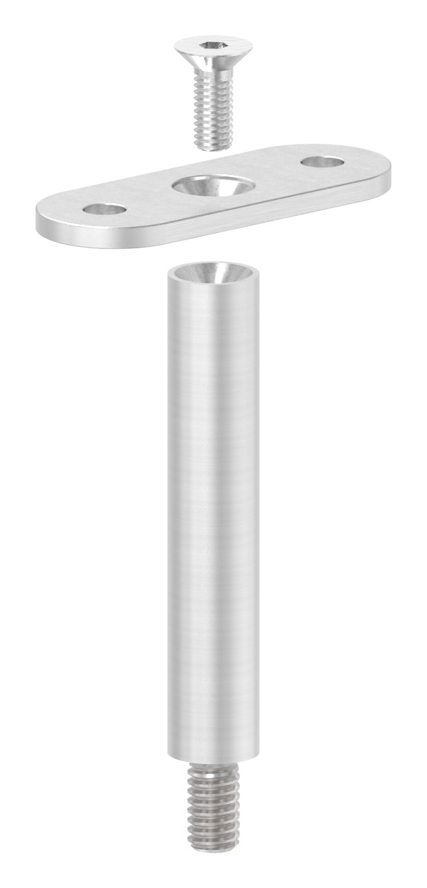 Stift Ø 14mm mit Handlaufanschlussplatte flach, V2A