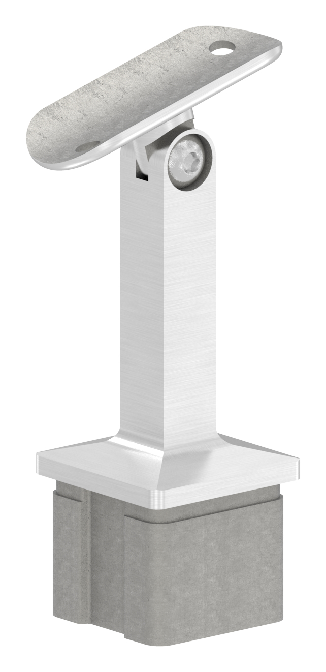 Rohrabschlussstopfen mit Gelenkstift für Rohr 40x40x2mm, V2A