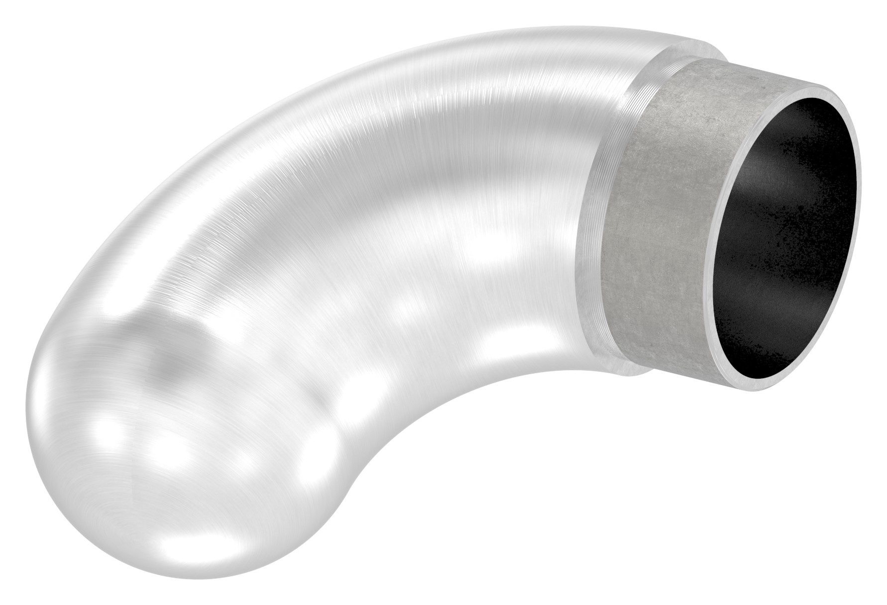 Endbogen 90° halbrund, für Rohr 48,3x2,0mm, V2A