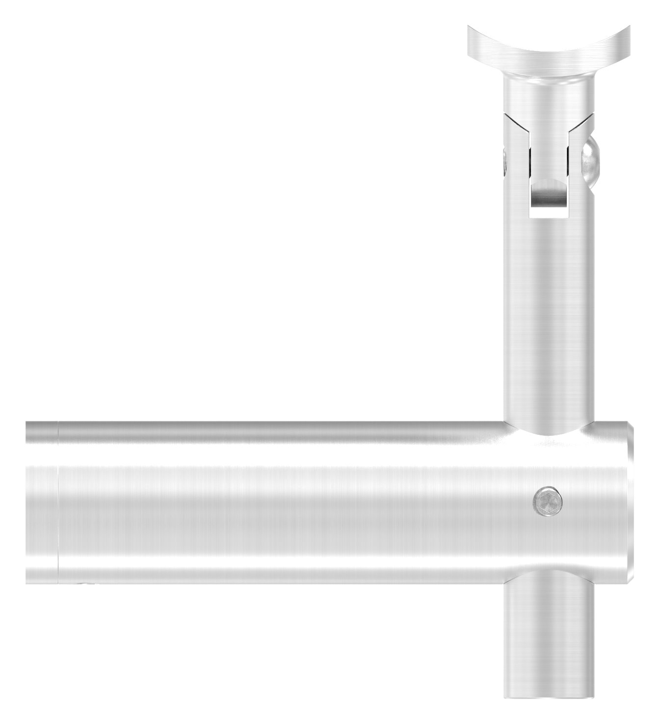 Handlaufhalter mit Gelenk, Handlaufanschlussplatte 42,4mm, V2A