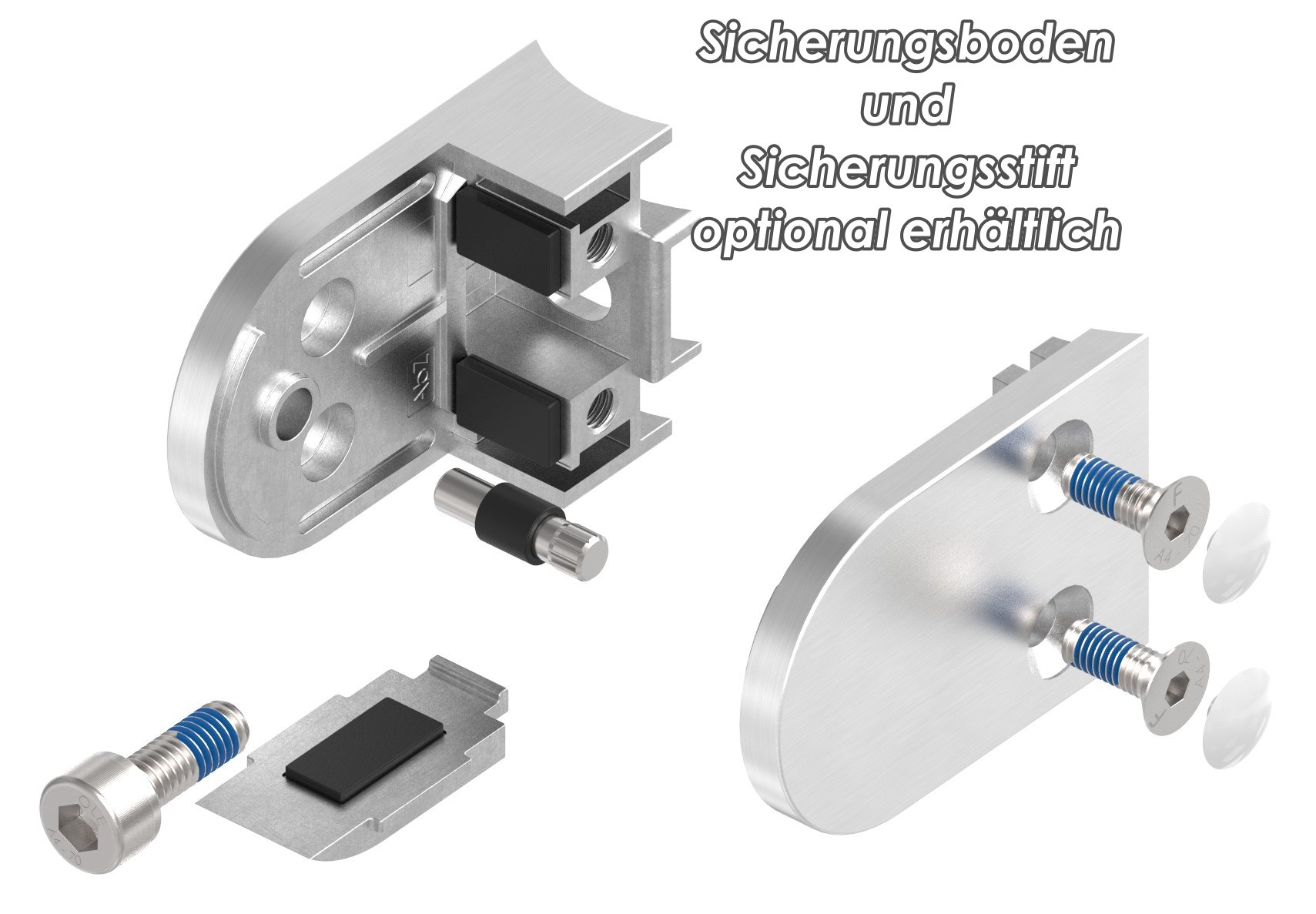 Glasklemme Mod. 38, Anschluss: 48,3mm, V2A Glasklemme Mod. 38, Anschluss: 48,3mm, V2A