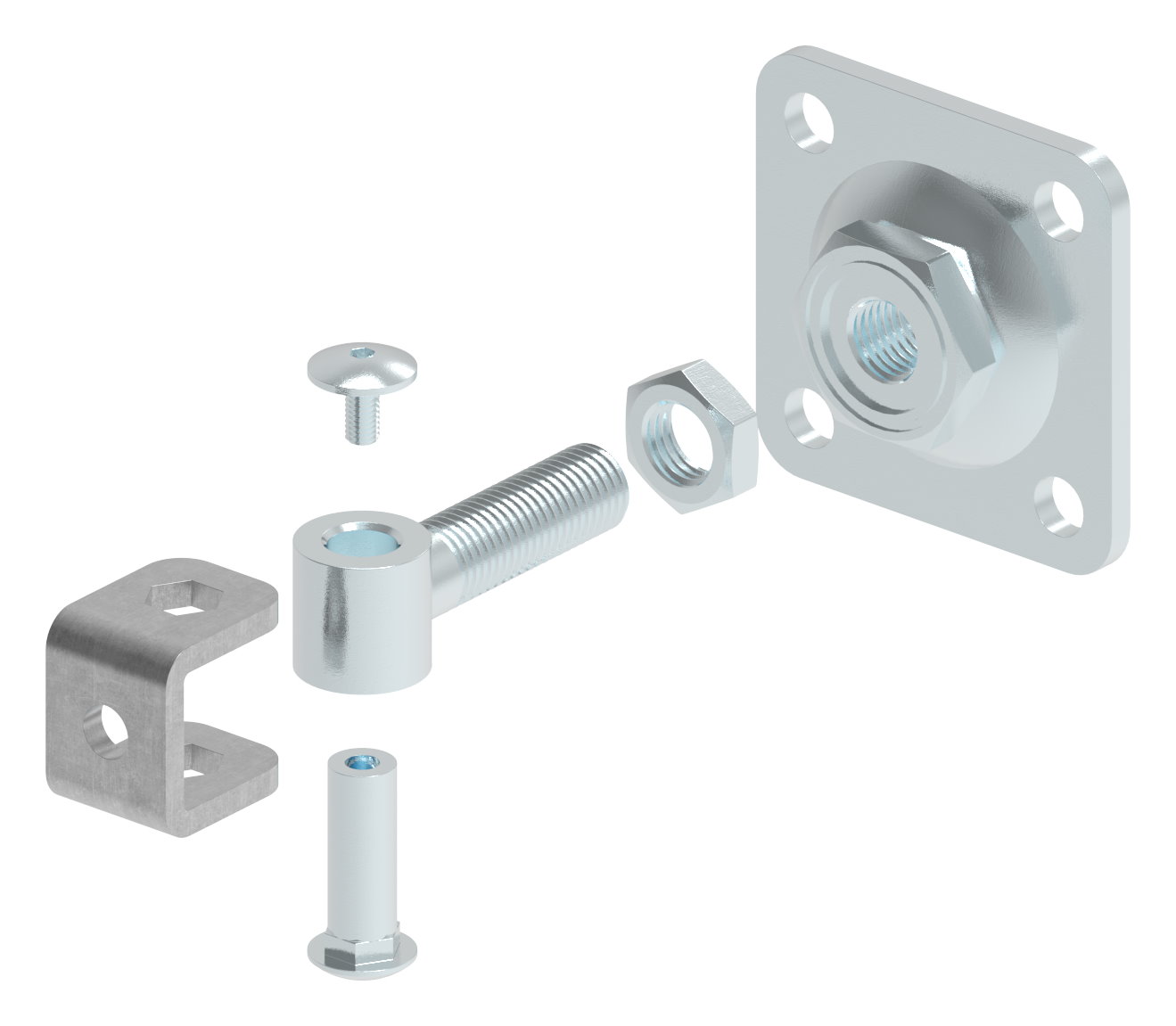 Torband M16 mit verstellbarer Platte, galvanisch verzinkt