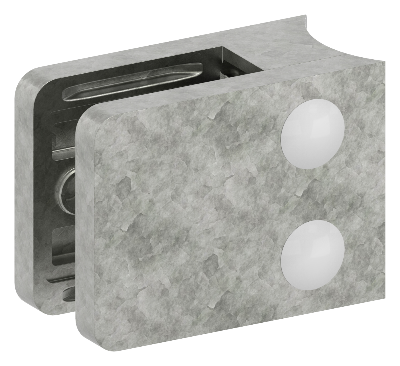 Glasklemme Mod. 36, Anschluss: 42,4mm, in Zink roh