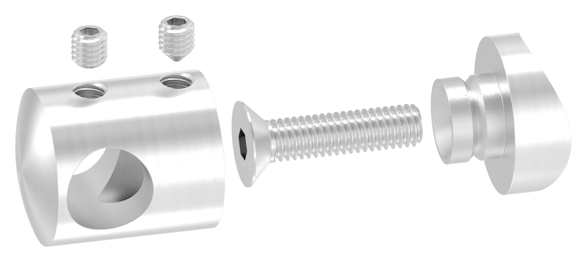 Querstabhalter für 33,7mm Rohr, 12,2mm Bohrung, V2A