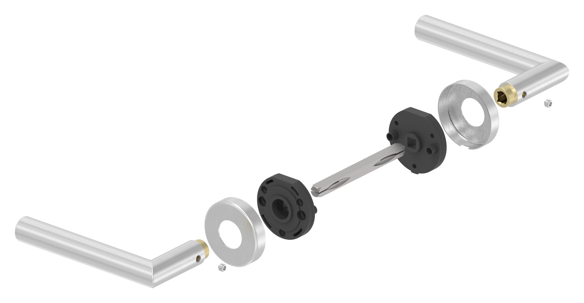 Türdrücker-Paar, drehbar, V2A