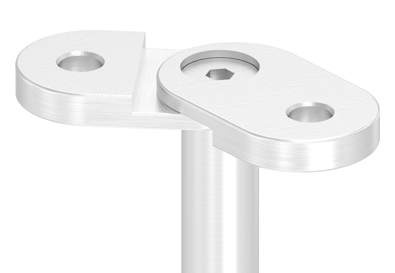 Handlaufanschlussplatte verstellbar, flach, V2A