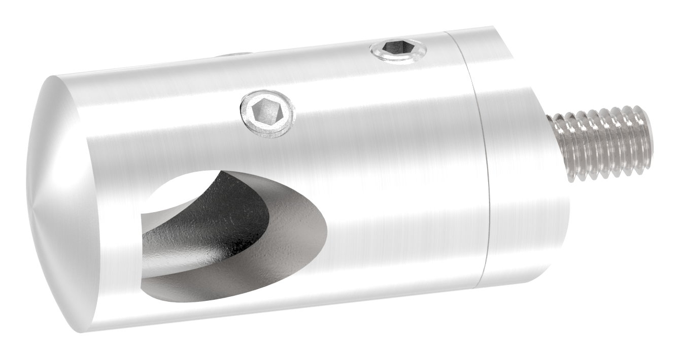 Querstabhalter für 42,4mm Rohr, 12,2mm Bohrung, Außenecke, V2A