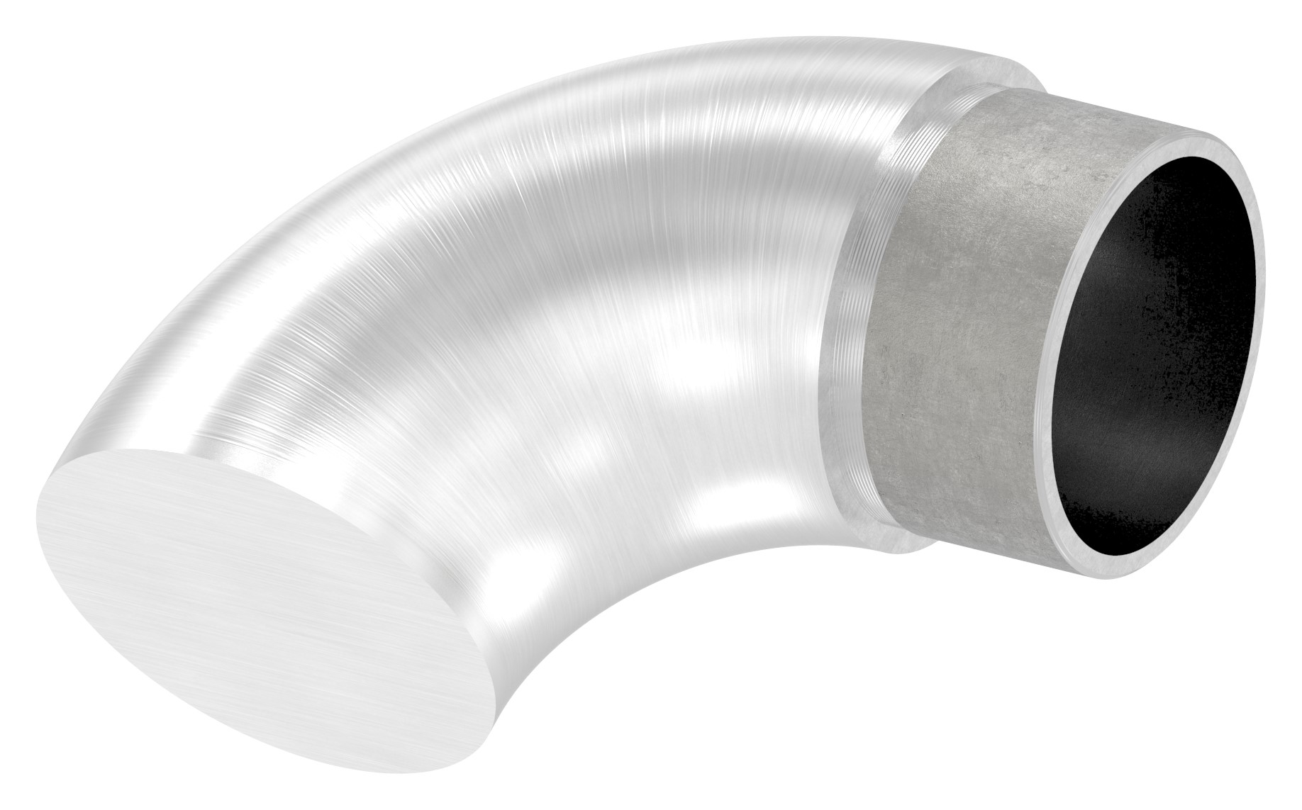 Endbogen 90° flach, für Rohr 42,4x2,0mm, V4A