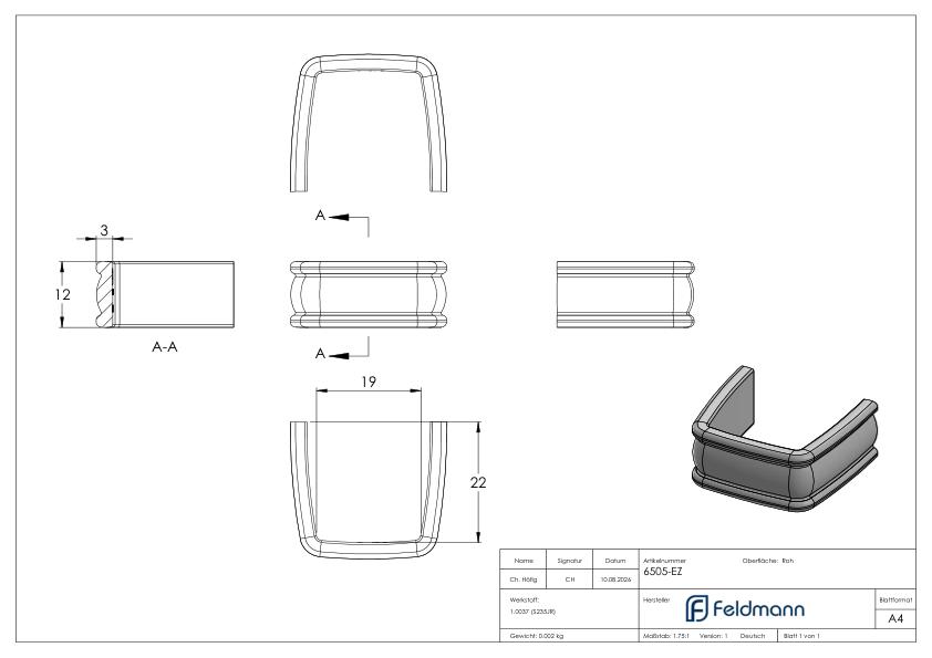 Einzelfertigbund 12x3- 19/22