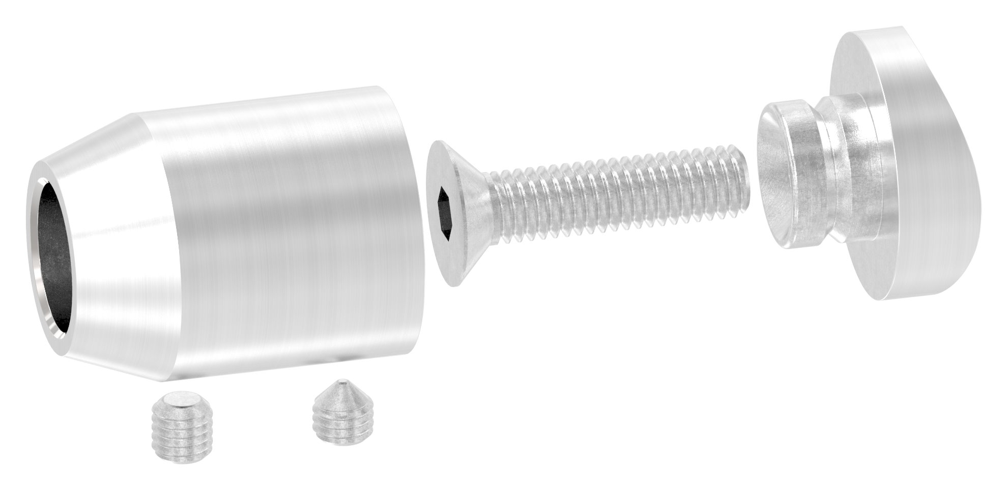 Querstabhalter (zum Stoßen vorne)für 42,4mm Rohr, Bohrung vorne 12,2mm, V2A