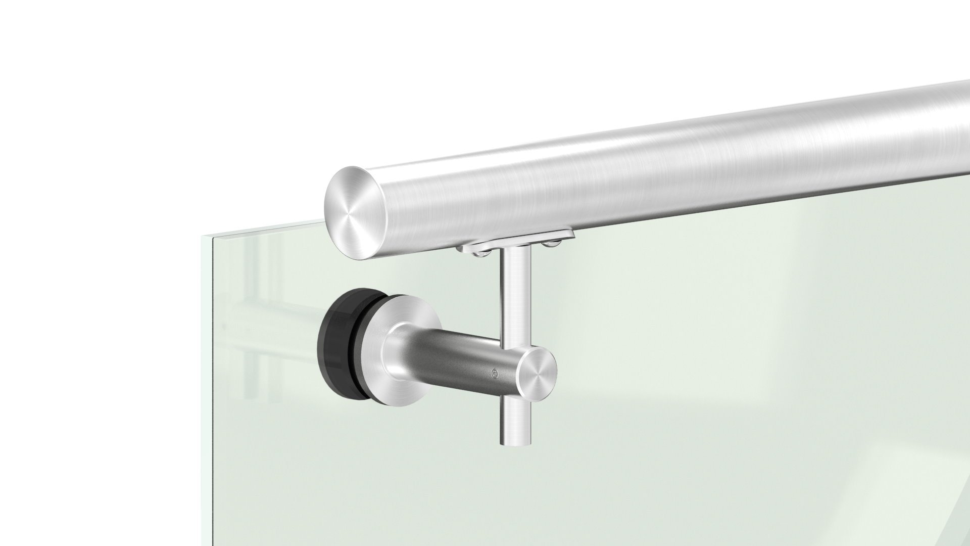 Handlaufhalter mit Handlaufanschlussplatte 42,4mm, V2A