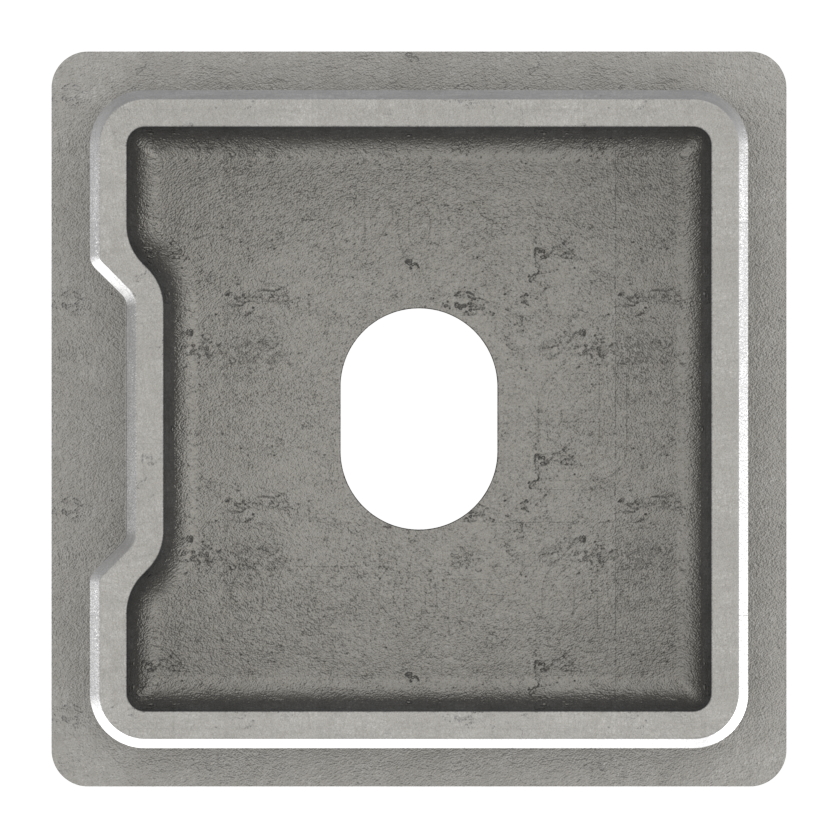 Rohrsattel, für 40 x 40 x 2,0mm, oben für Ø 42,4mm, V2A