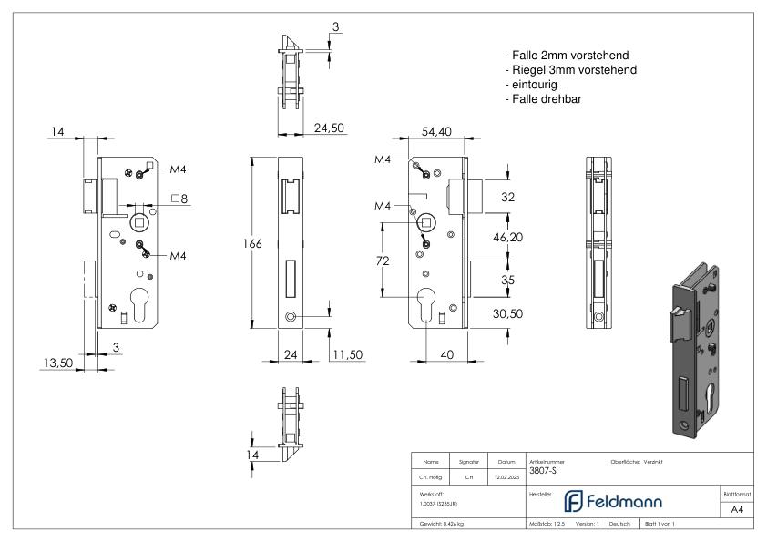 AMF Schloss verzinkt