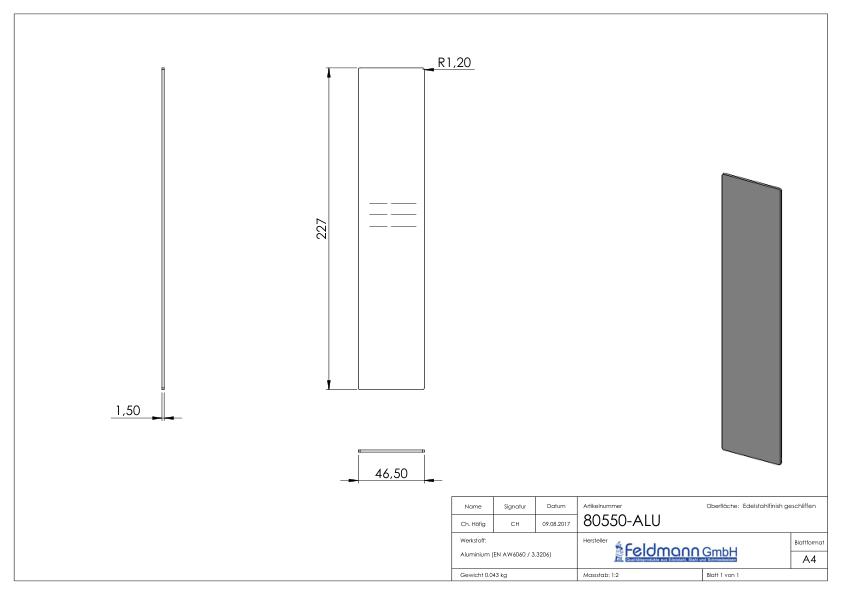 Endkappe für Aluprofil 80100-ALU Endkappe für Aluprofil 80100-ALU