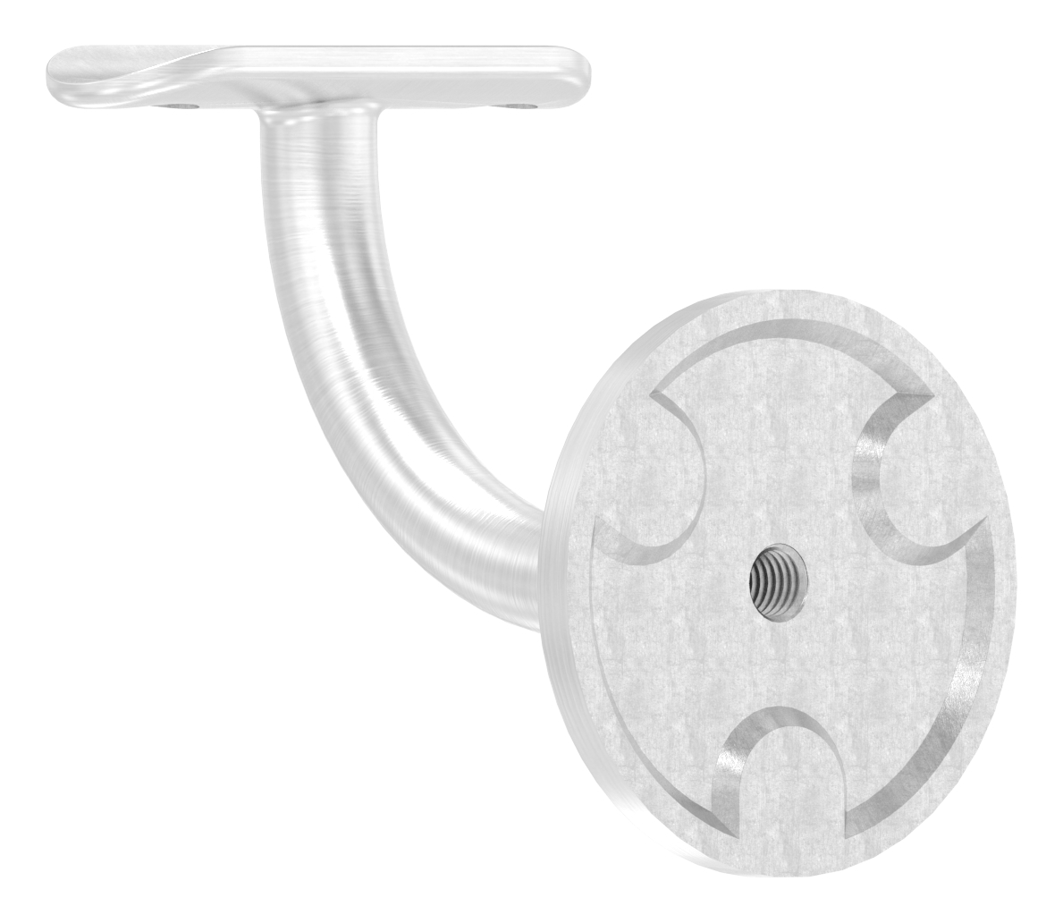 Handlaufhalter mit Handlaufanschlussplatte 42,4mm, (Ronde und Bügel verschweißt), V2A